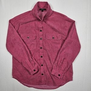 Velvet Heart Pink Corduroy Button Up Shirt Jacket Size S